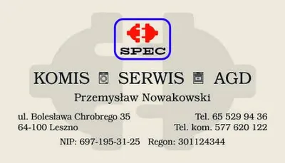 SPEC Przemysław Nowakowski Komis, Serwis AGD